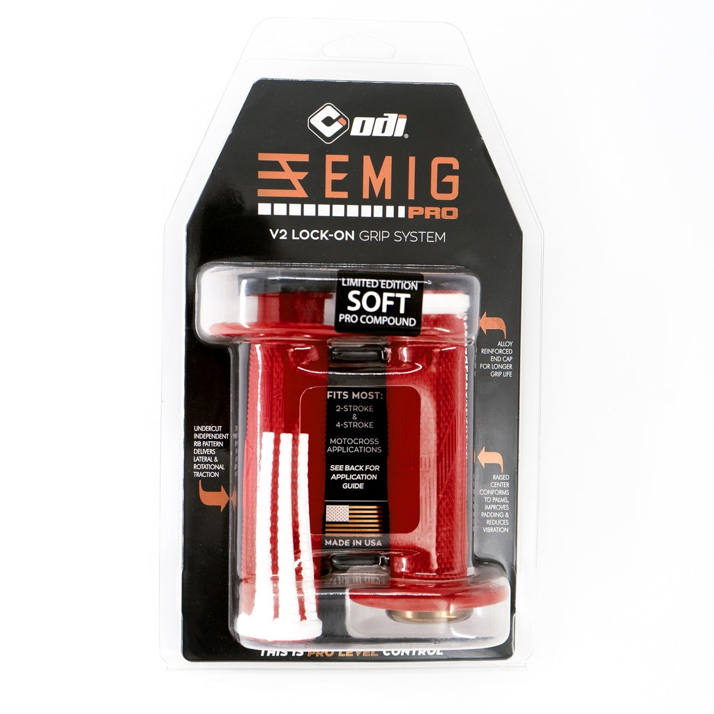 Odi Emig Pro Mx V2 Lock On Red/Wht