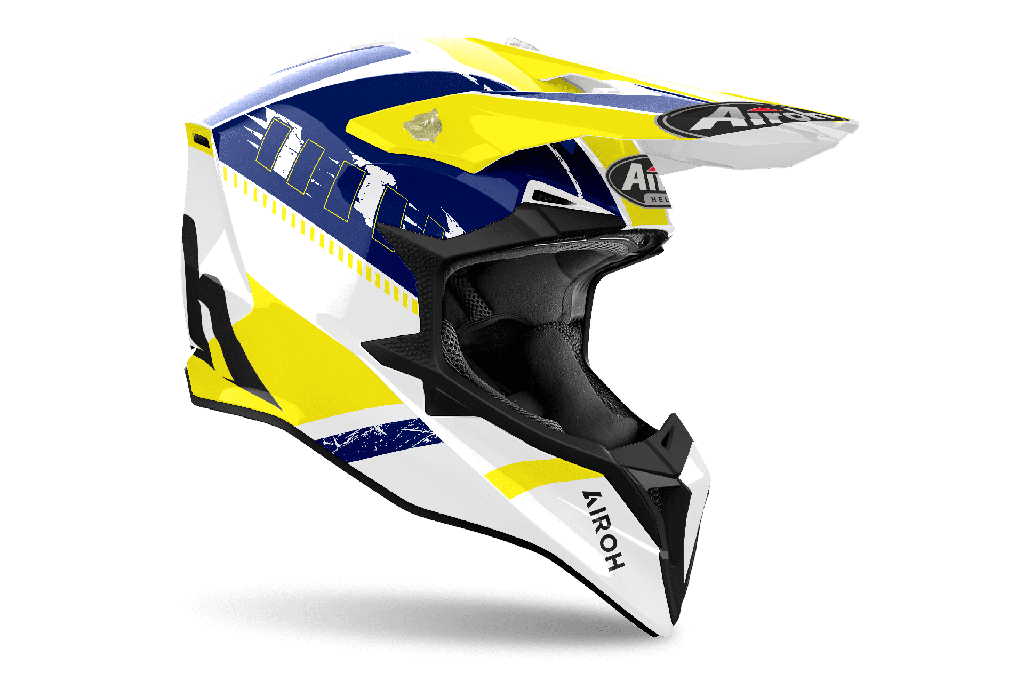 Casco Airoh Helmet Wraaap Feel Yellow/Blue Gloss