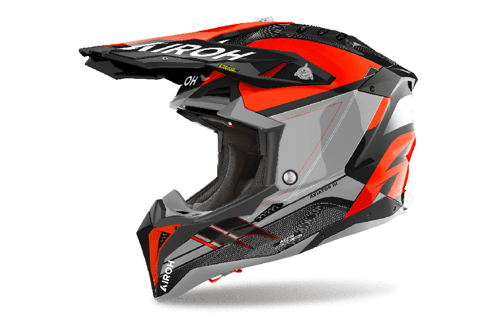 Casco Airoh Helmet Aviator 3 Saber Orange Gloss