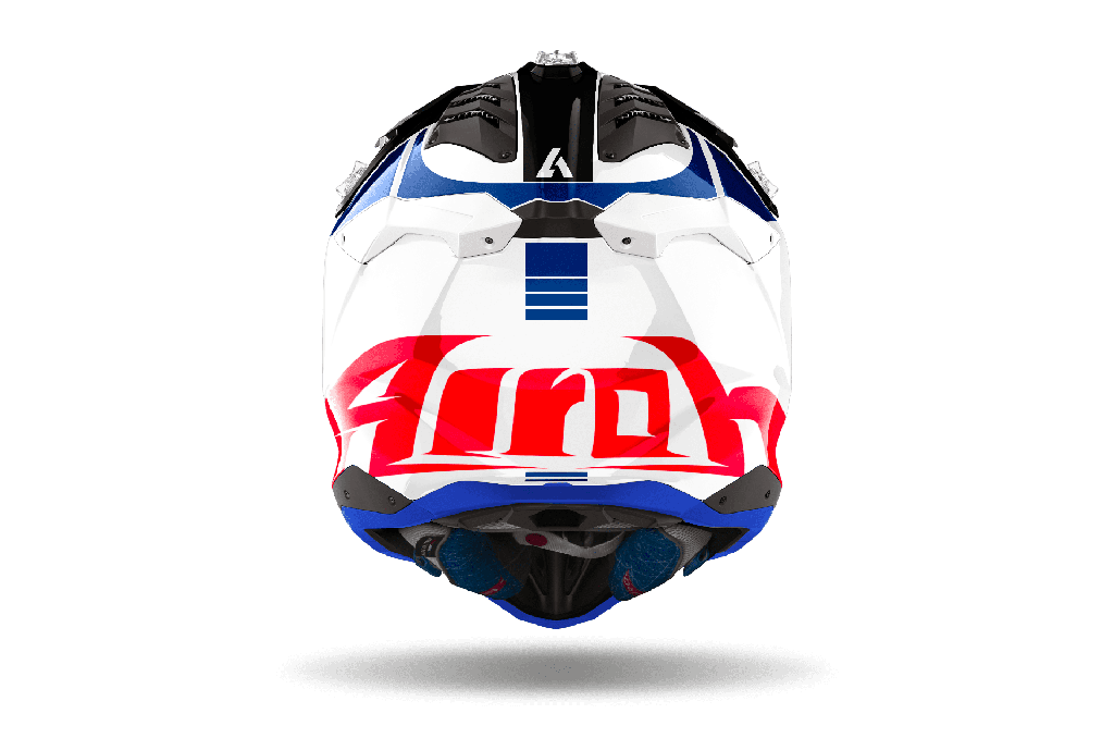 Casco Airoh Helmet Aviator 3 Push Blue/ Red Gloss