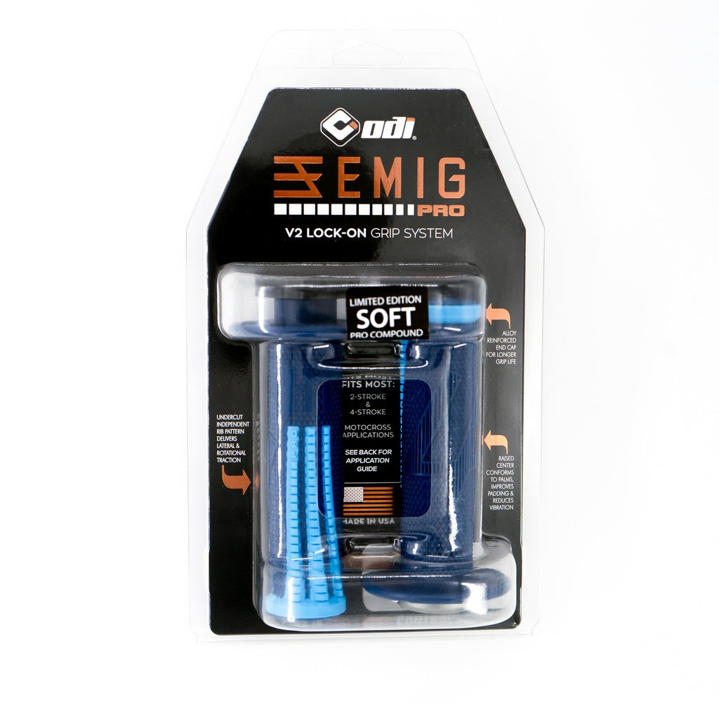 Odi EMIG PRO MX V2 Lock-On Grip - Navy/Lt Blue