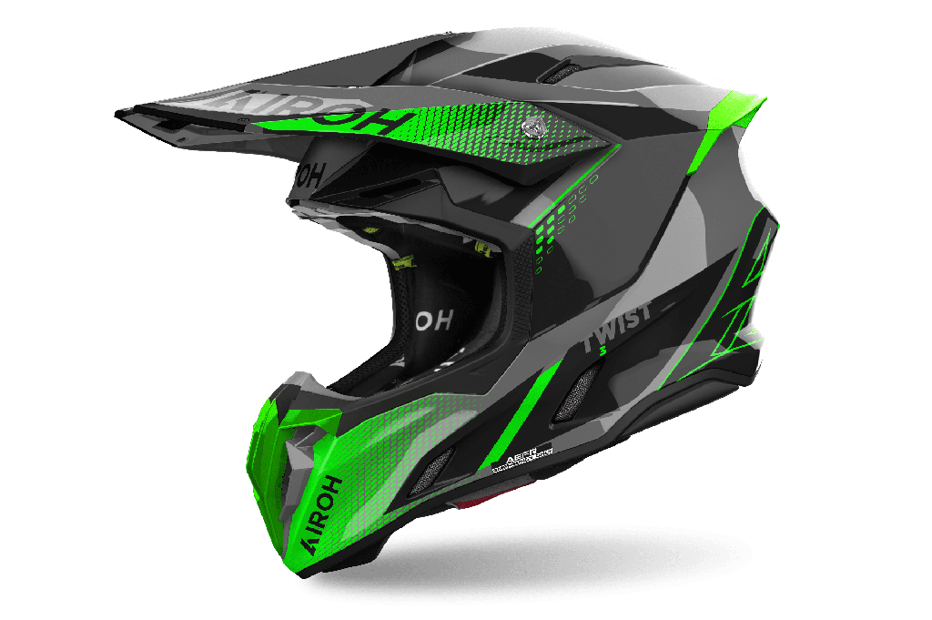 Casco Airoh Helmet Twist 3 Shard Green Gloss