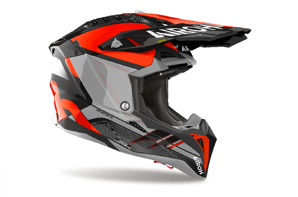 Casco Airoh Helmet Aviator 3 Saber Orange Gloss